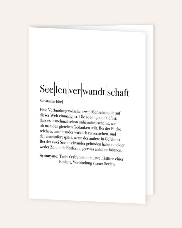 Definition Seelenverwandtschaft - Grußkarte