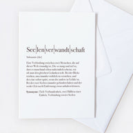 Definition Seelenverwandtschaft - Grußkarte