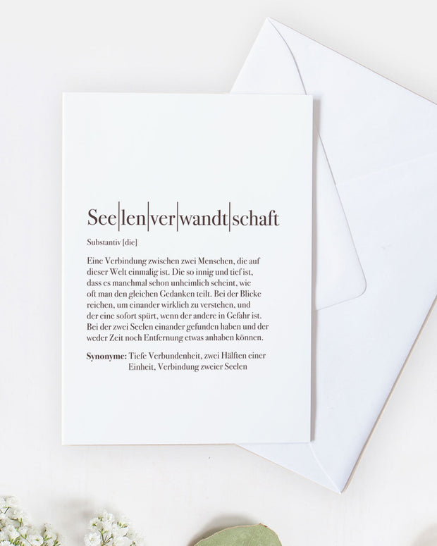 Definition Seelenverwandtschaft - Grußkarte Grußkarte Lieblingsmensch®
