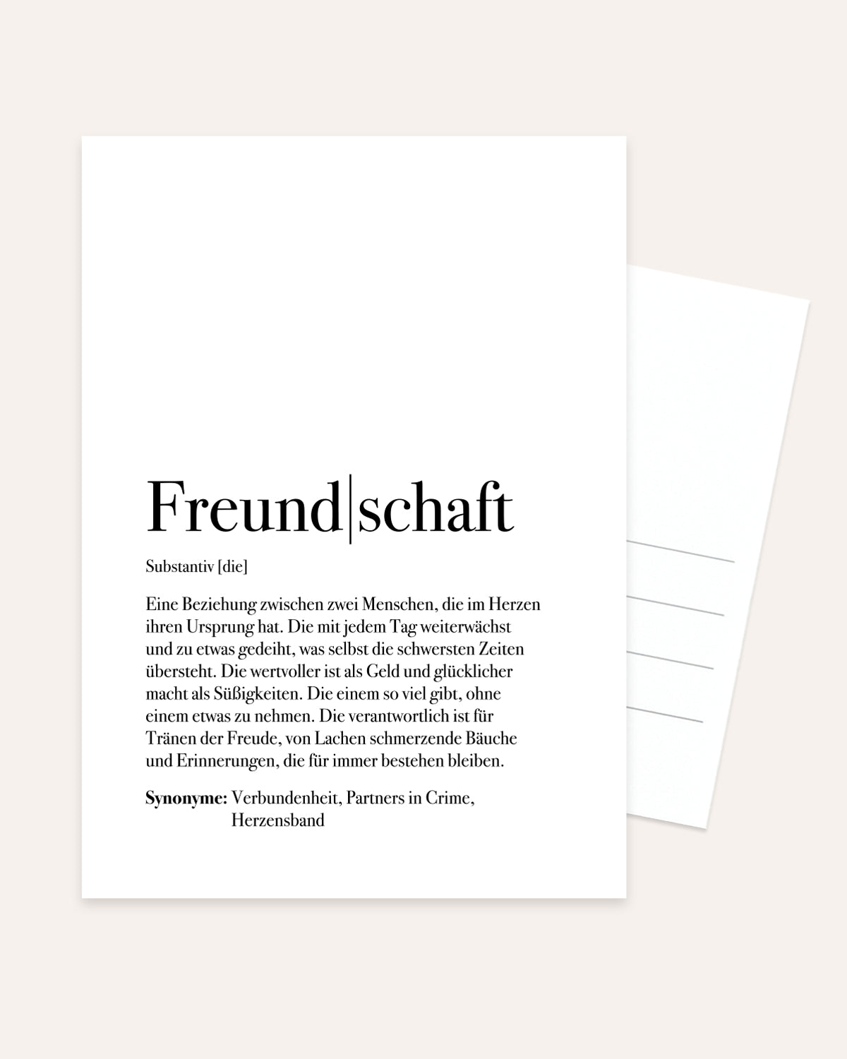 Definition Freundschaft - Postkarte Postkarte Lieblingsmensch®