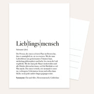 Definition Lieblingsmensch - Postkarte