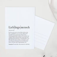 Definition Lieblingsmensch - Postkarte