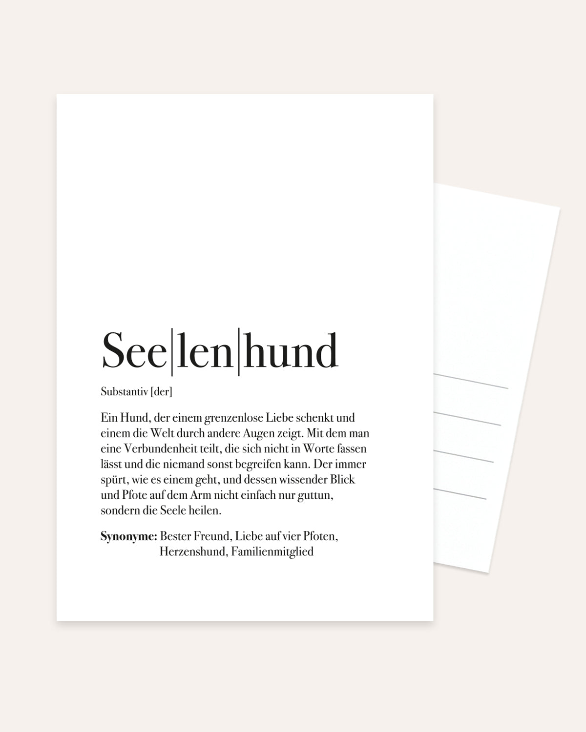 Definition Seelenhund - Postkarte Postkarte Lieblingsmensch®