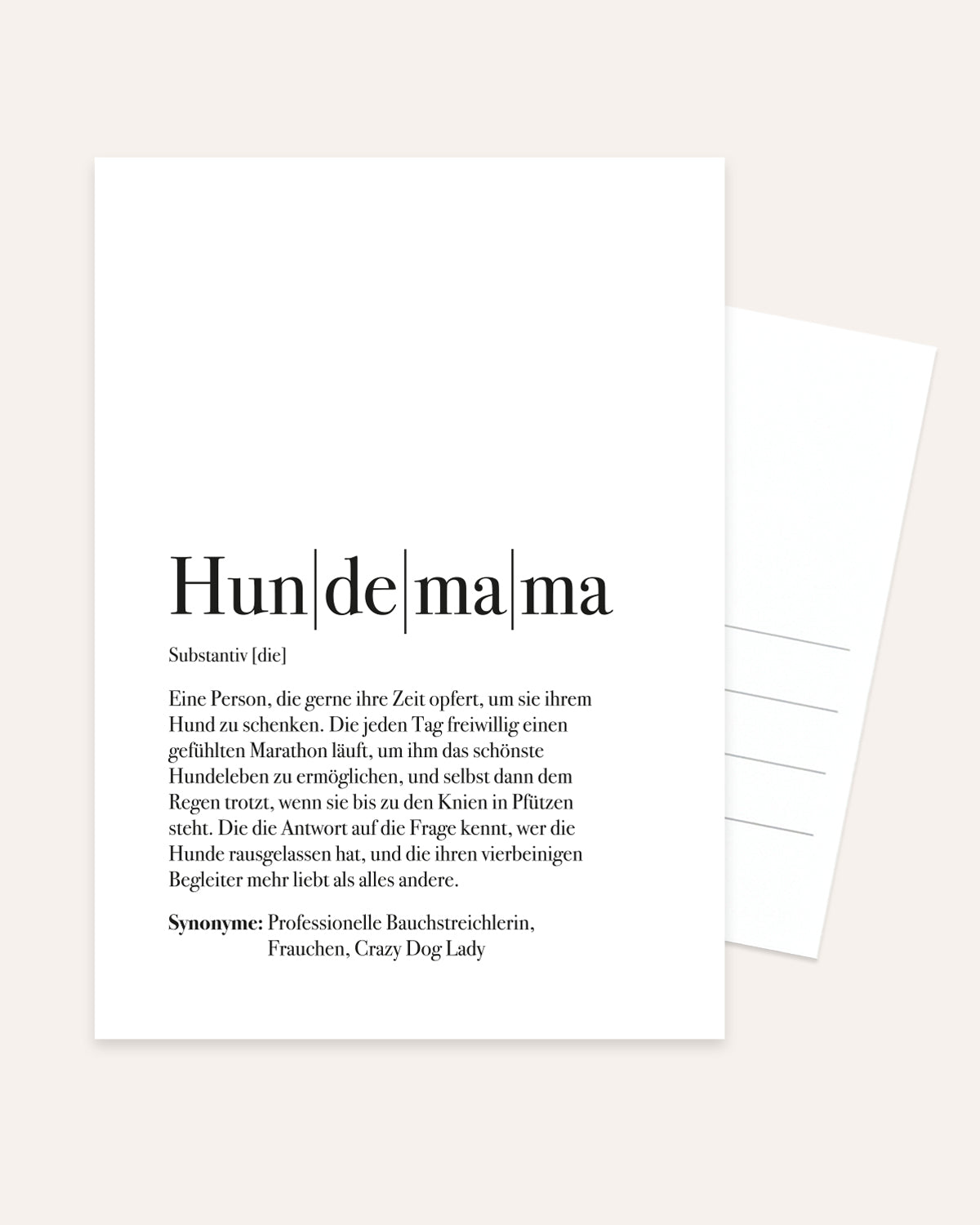 Definition Hundemama - Postkarte Postkarte Lieblingsmensch®