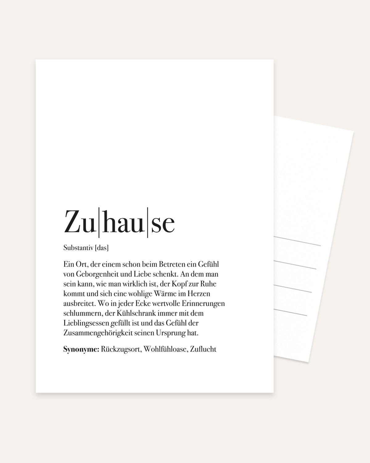 Definition Zuhause - Postkarte Postkarte Lieblingsmensch®