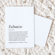 Definition Zuhause - Postkarte
