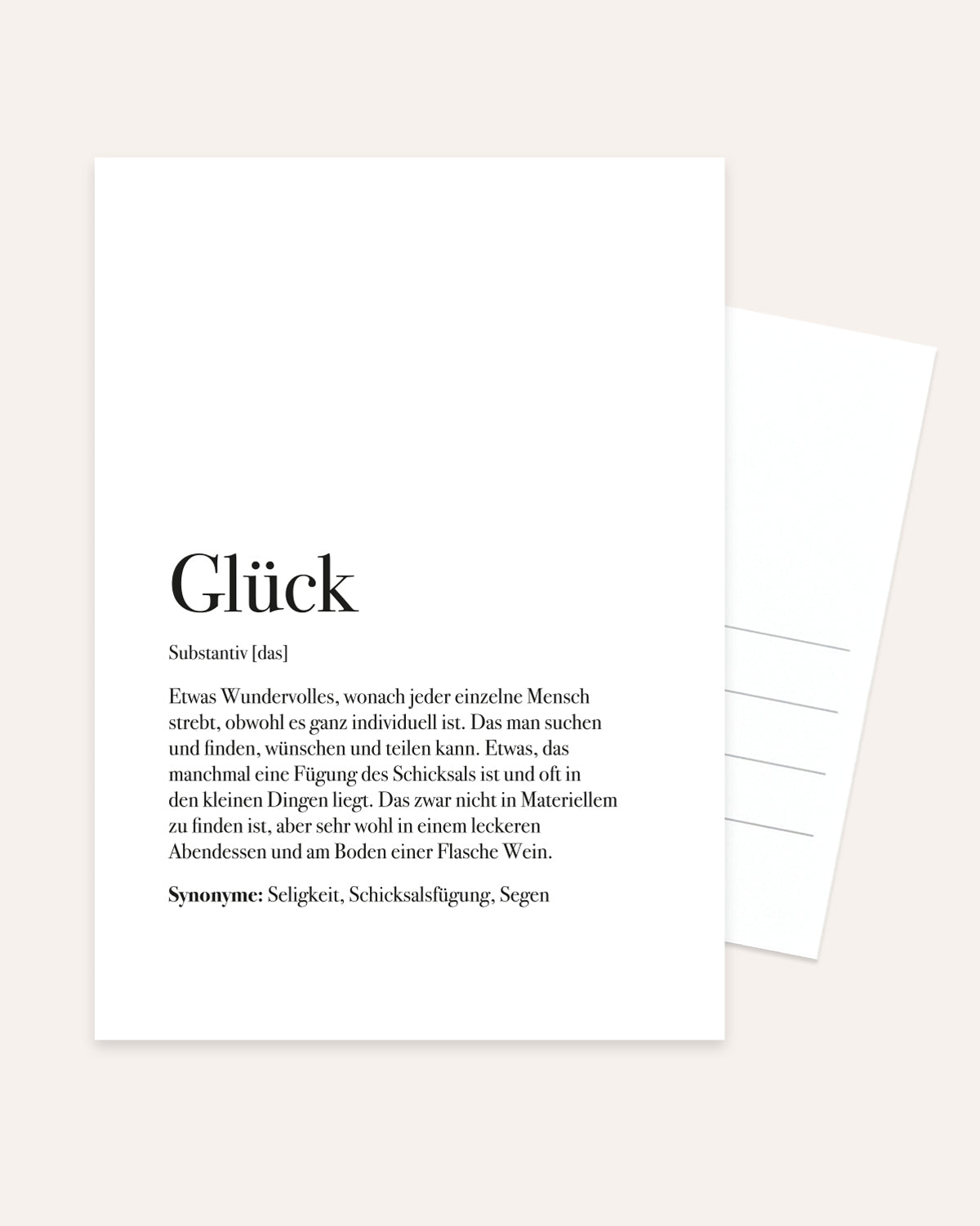 Definition Glück - Postkarte Postkarte Lieblingsmensch®
