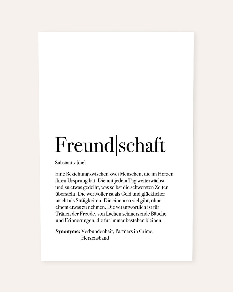 Definition Freundschaft - Foto-Poster
