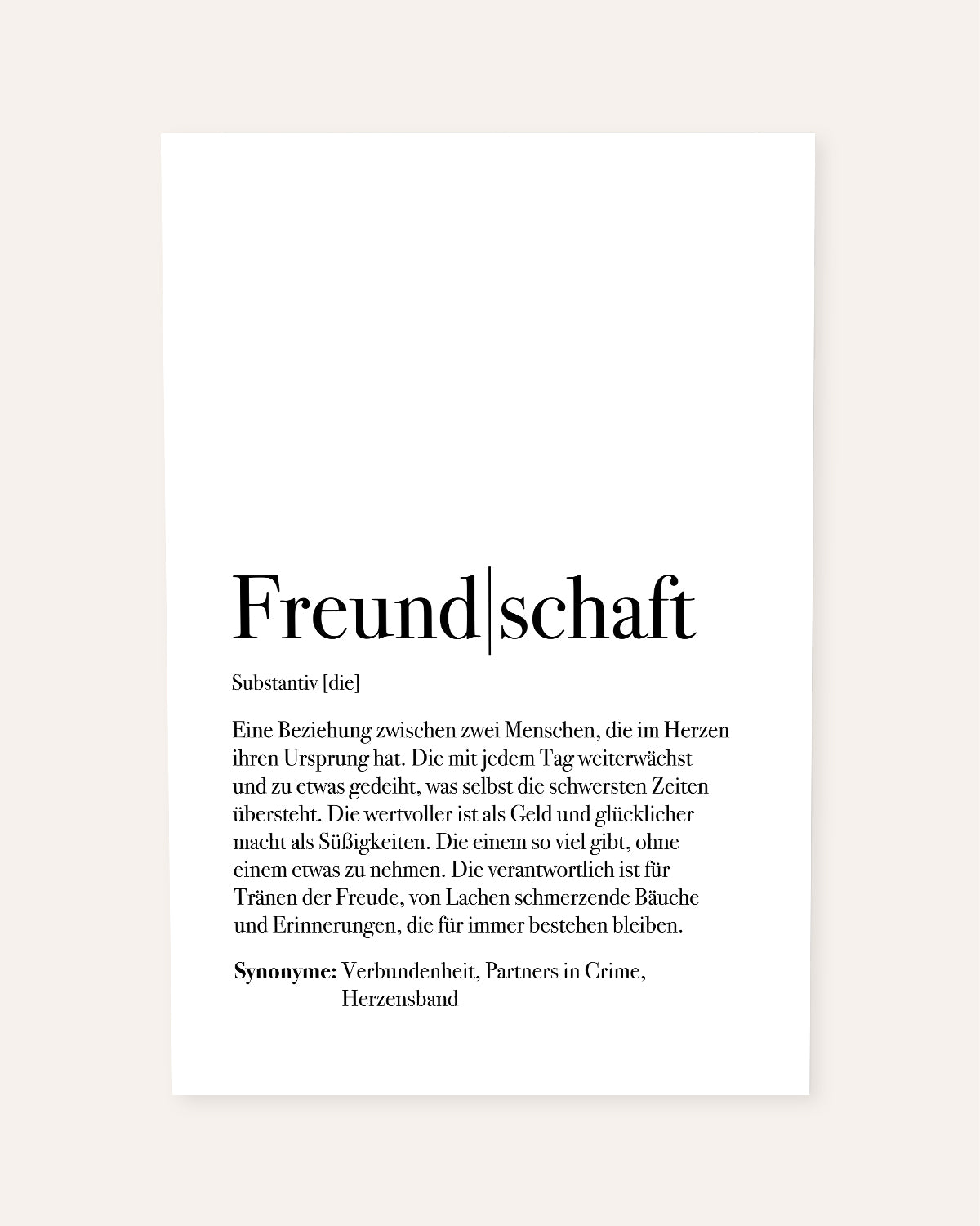 Definition Freundschaft - Foto-Poster Poster Lieblingsmensch®