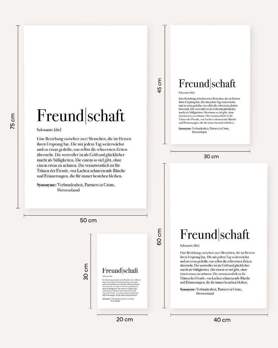 Definition Freundschaft - Foto-Poster