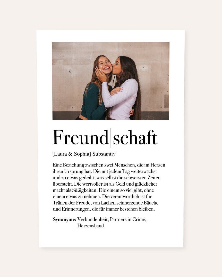Definition Freundschaft - Foto-Poster