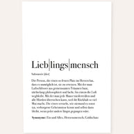 Definition Lieblingsmensch - Foto-Poster