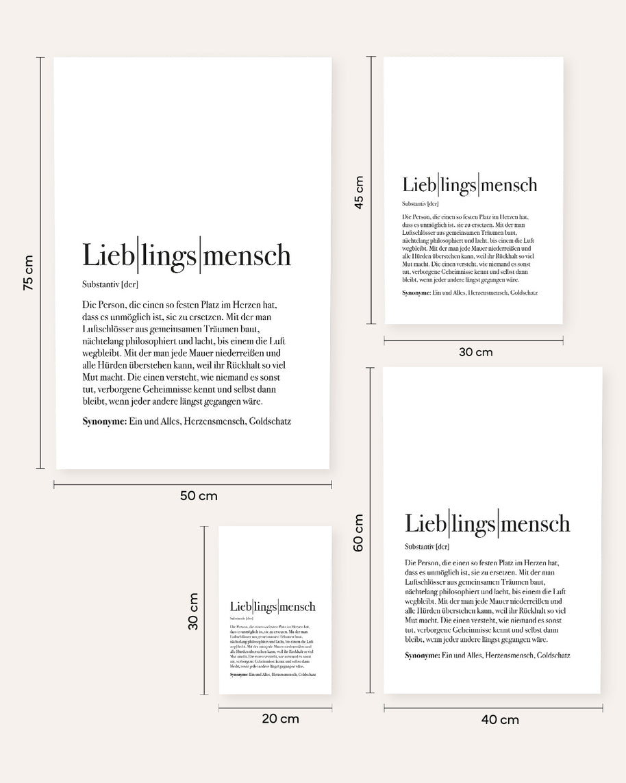 Definition Lieblingsmensch - Foto-Poster