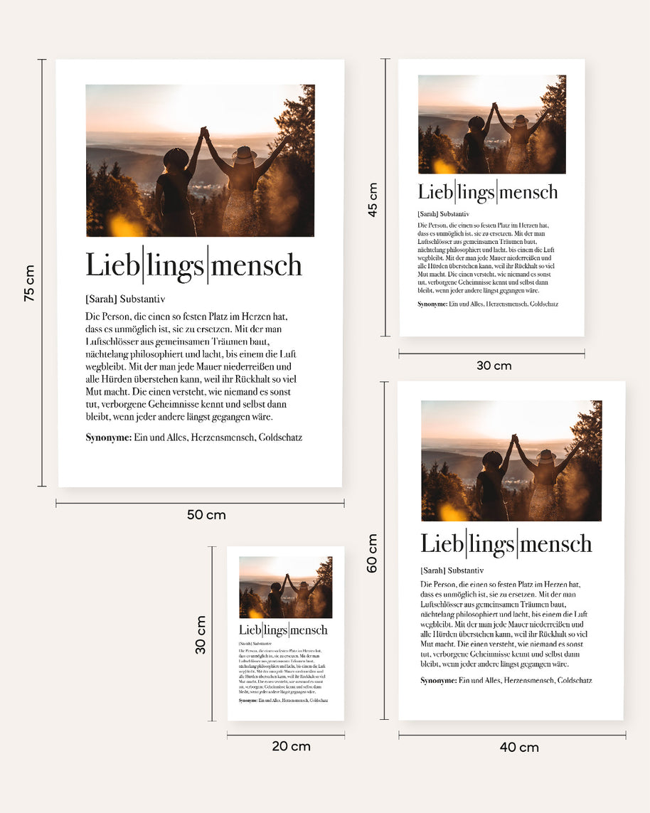 Definition Lieblingsmensch - Foto-Poster