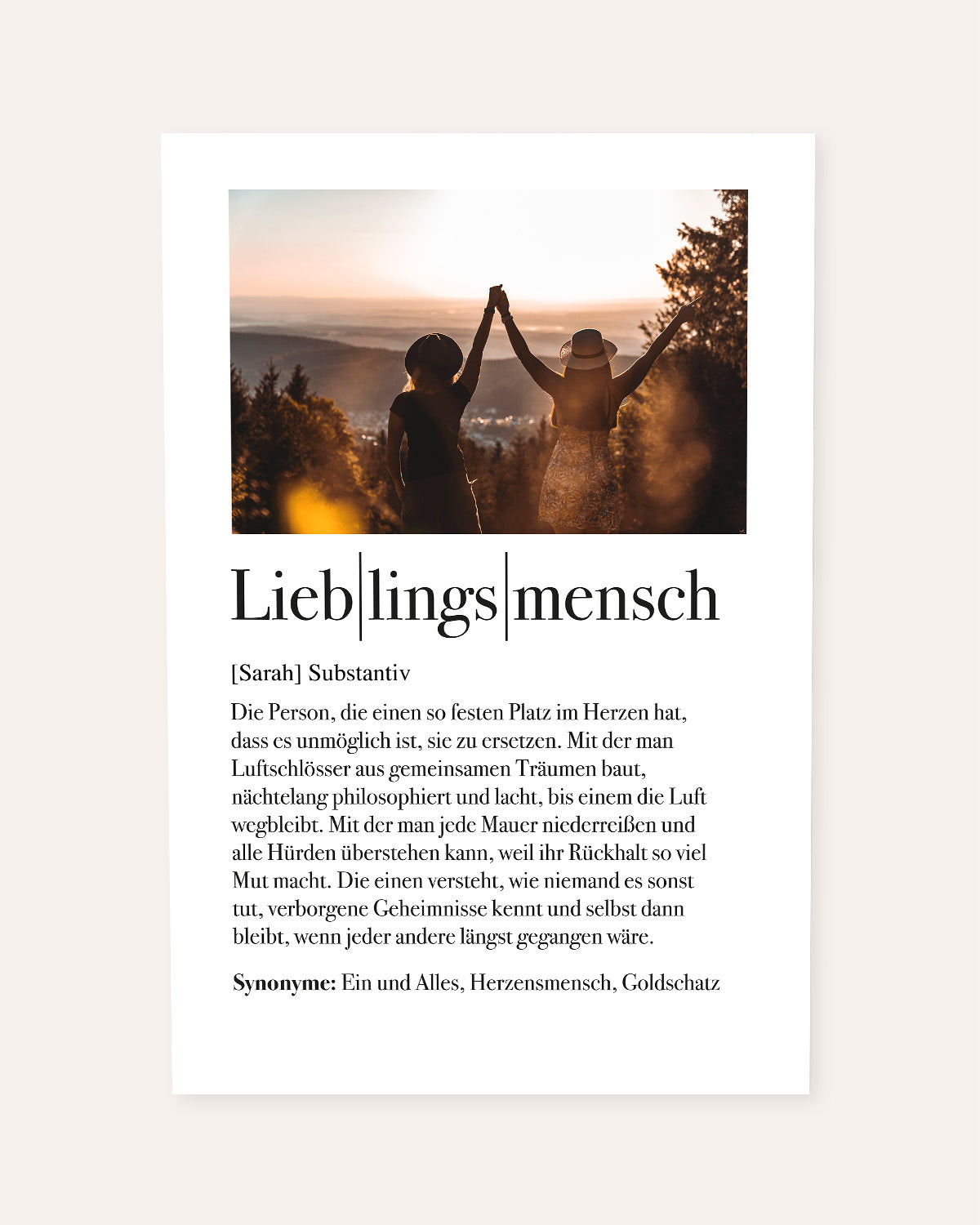 Definition Lieblingsmensch - Foto-Poster Poster Lieblingsmensch®