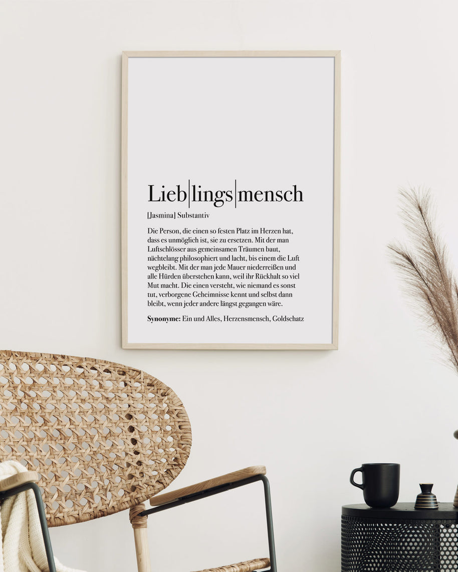 Definition Lieblingsmensch - Foto-Poster