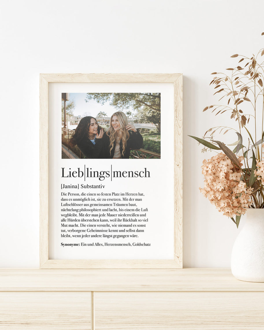 Definition Lieblingsmensch - Foto-Poster