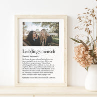 Definition Lieblingsmensch - Foto-Poster