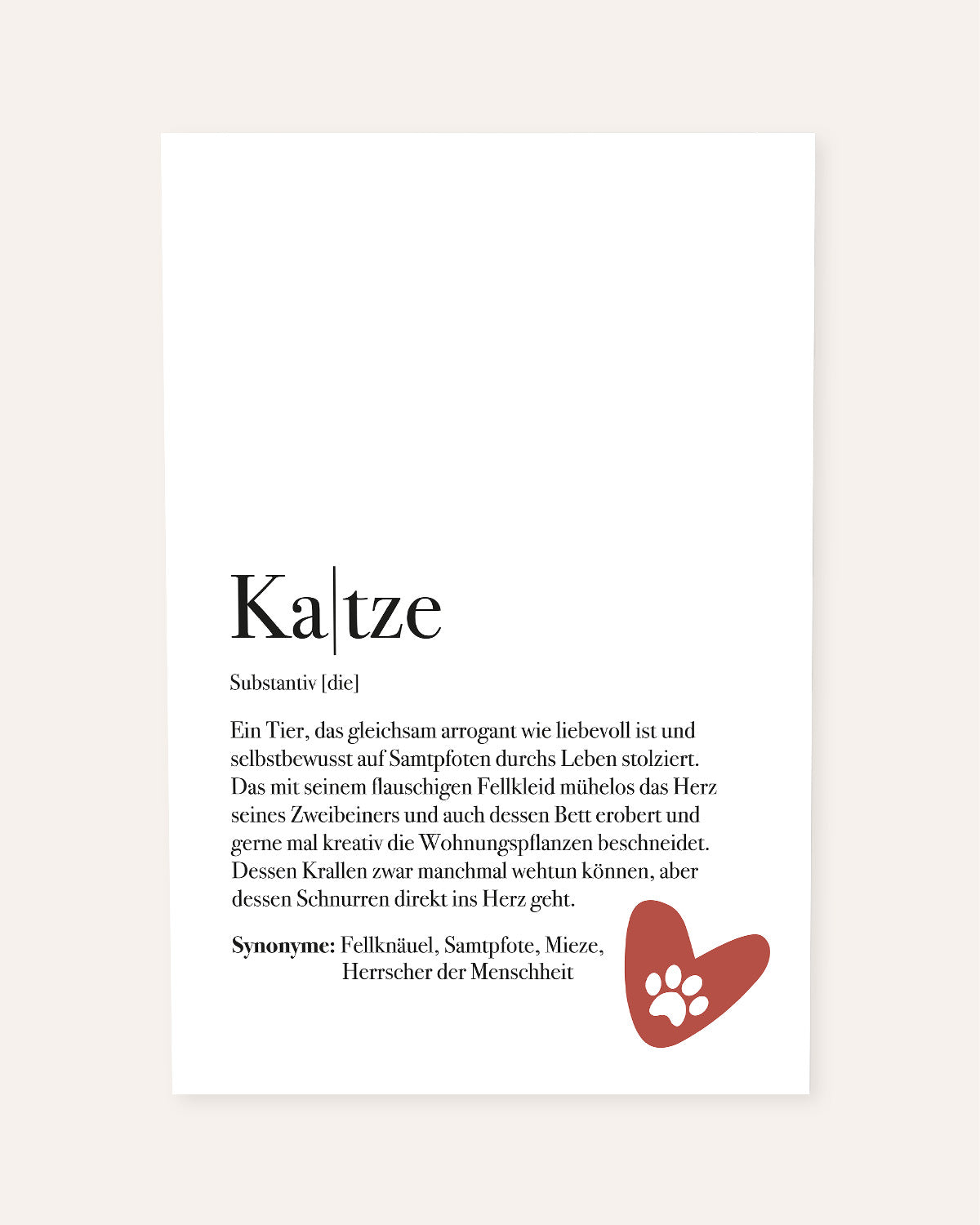 Definition Katze - Foto-Poster Poster Lieblingsmensch®