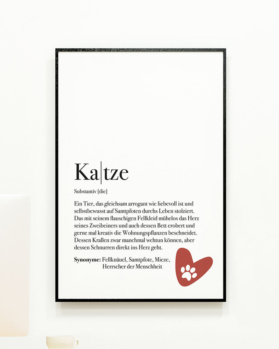 Poster Katze Definition Personalisierbar