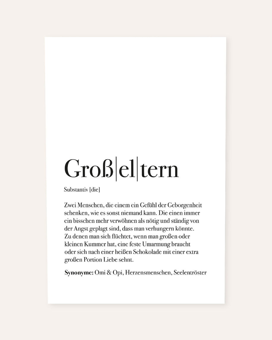 Motiv: Definition Großeltern - VS" Foto-Poster