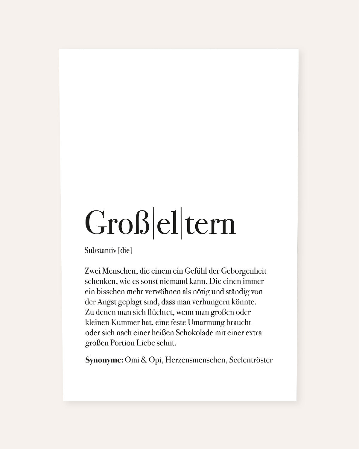 Definition Großeltern - Foto-Poster Poster Lieblingsmensch®