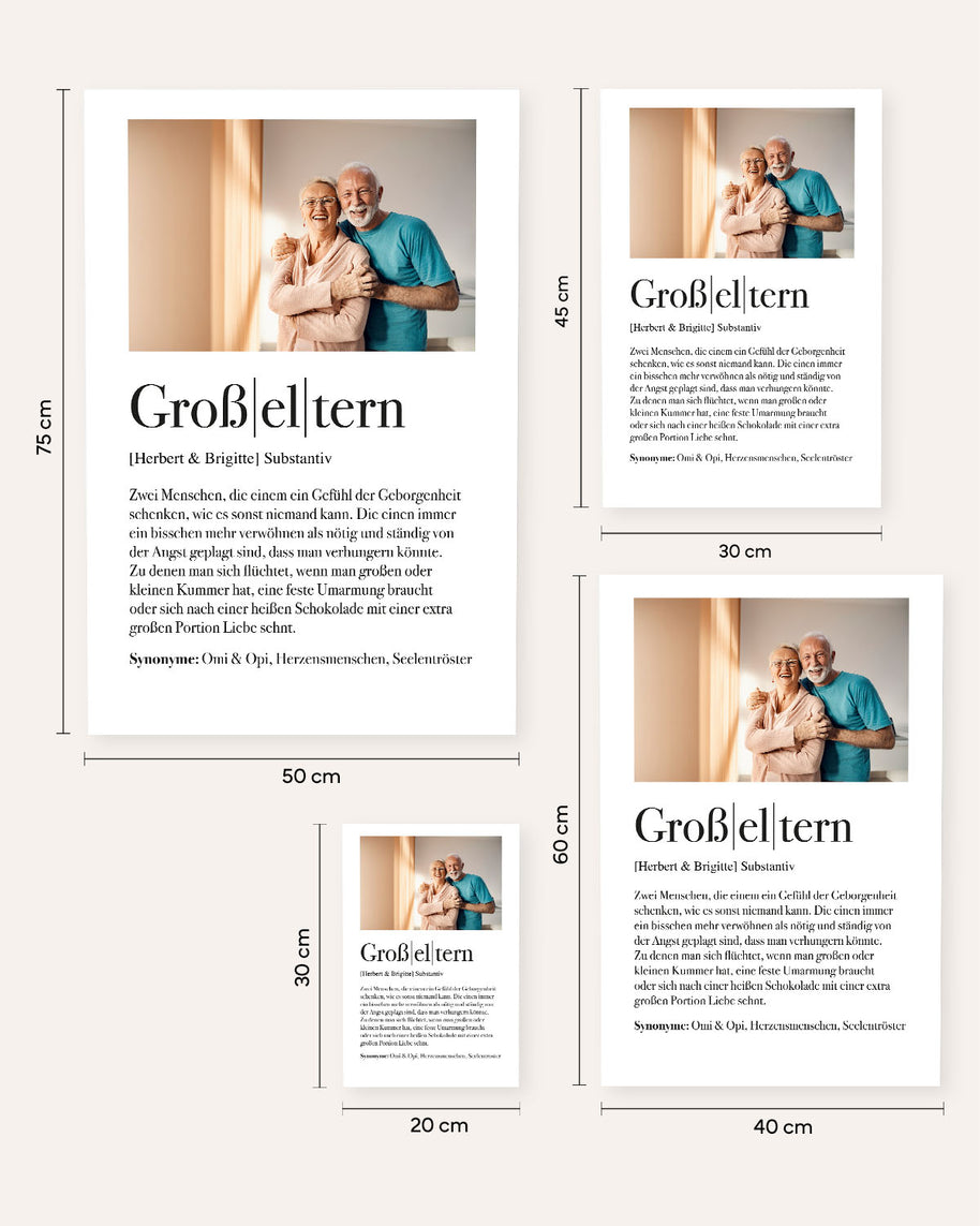 Motiv: Definition Großeltern - VS" Foto-Poster
