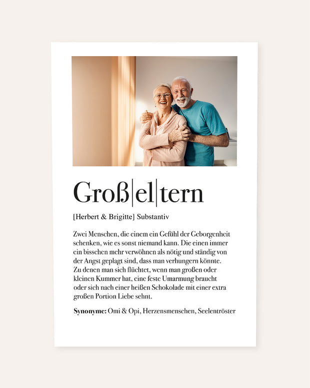 Motiv: Definition Großeltern - VS" Foto-Poster