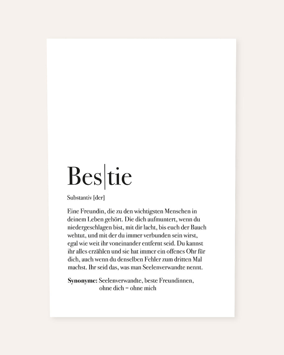 Definition Bestie - Foto-Poster