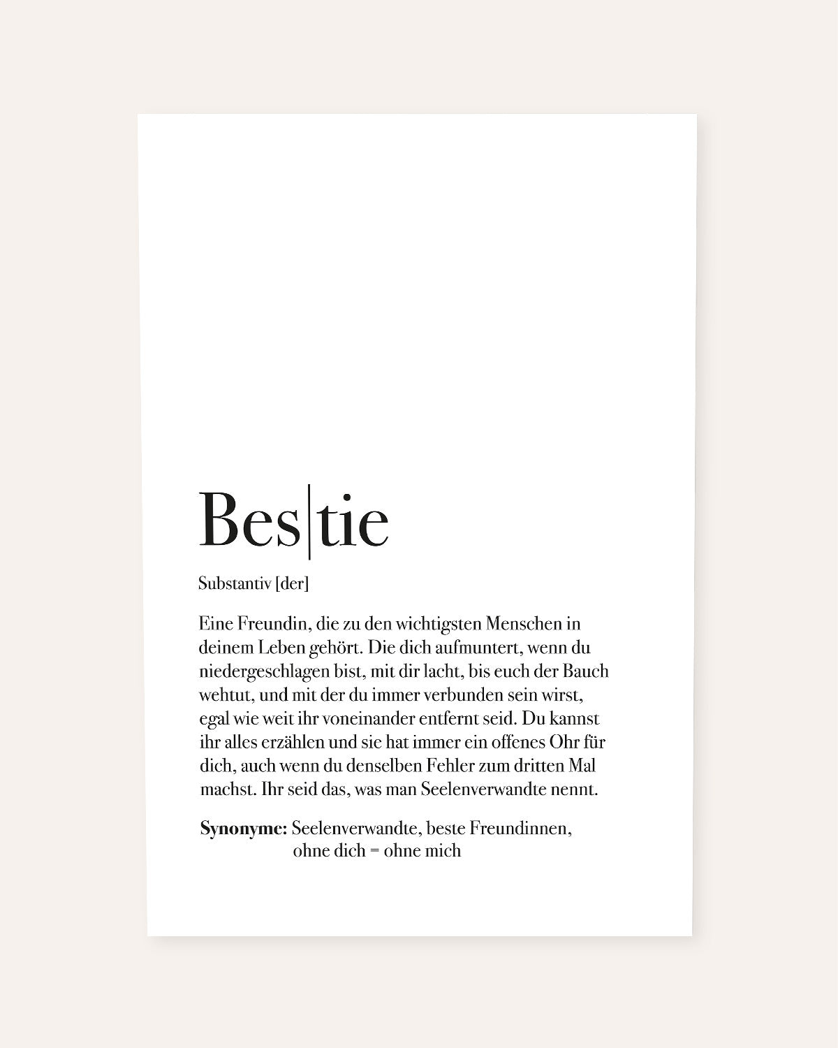 Definition Bestie - Foto-Poster Poster Lieblingsmensch®