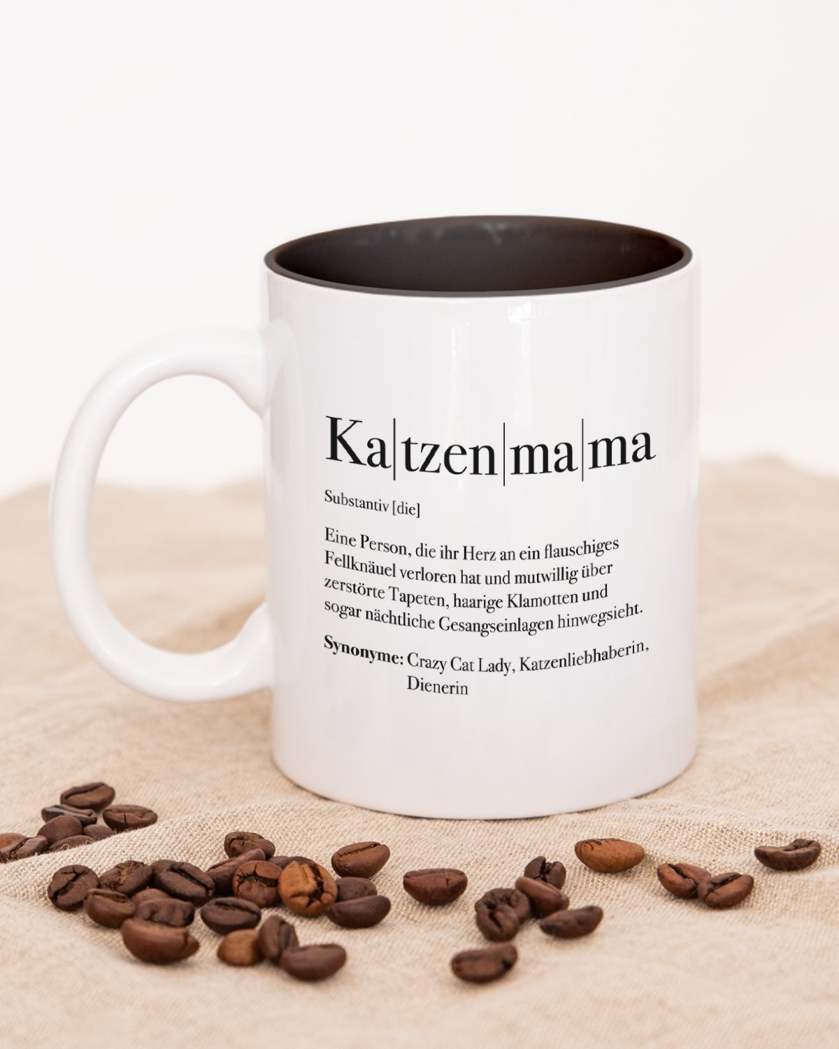 Definition Katzenmama - Tasse Schwarz Tasse Lieblingsmensch®