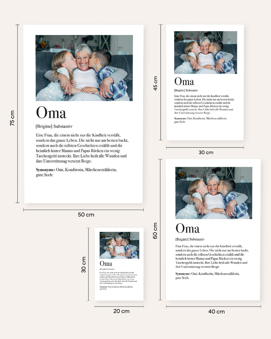 Definition Oma - Foto-Poster