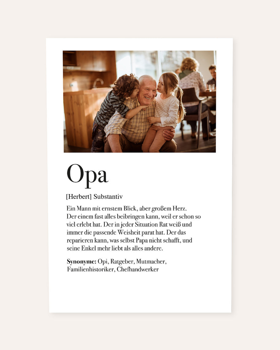Definition Opa - Foto-Poster