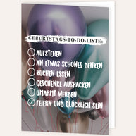 Geburtstags-To-Do-Liste - Grußkarte