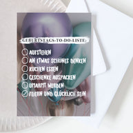 Geburtstags-To-Do-Liste - Grußkarte