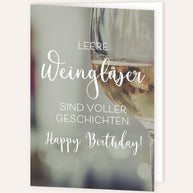 Leere Weingläser - Grußkarte