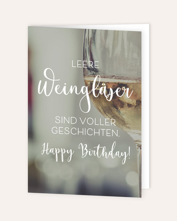 Leere Weingläser - Grußkarte