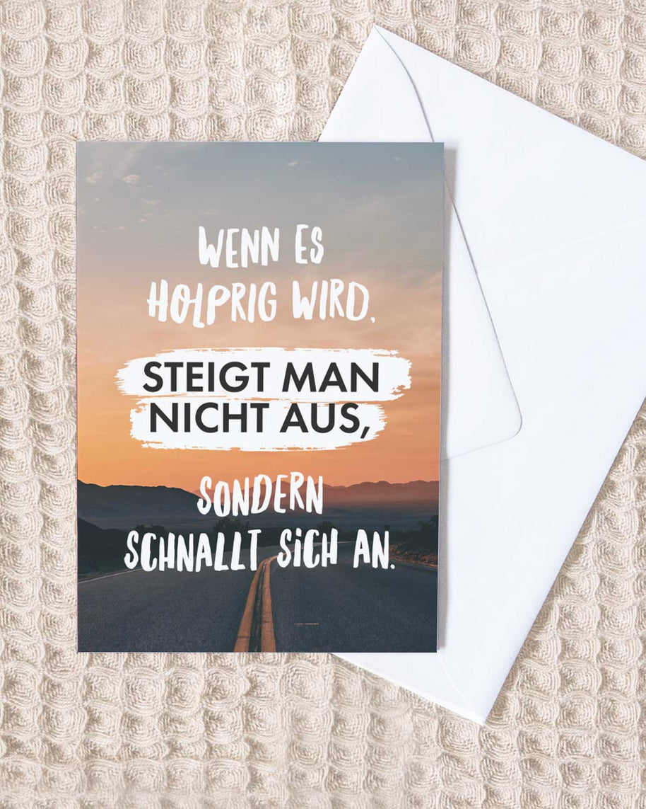 Wenn es holprig wird - Grußkarte
