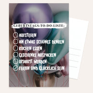 Geburtstags-To-Do-Liste - Postkarte