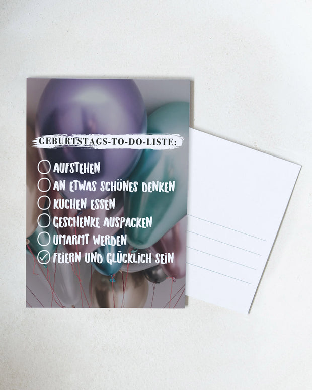 Geburtstags-To-Do-Liste - Postkarte Postkarte Lieblingsmensch®