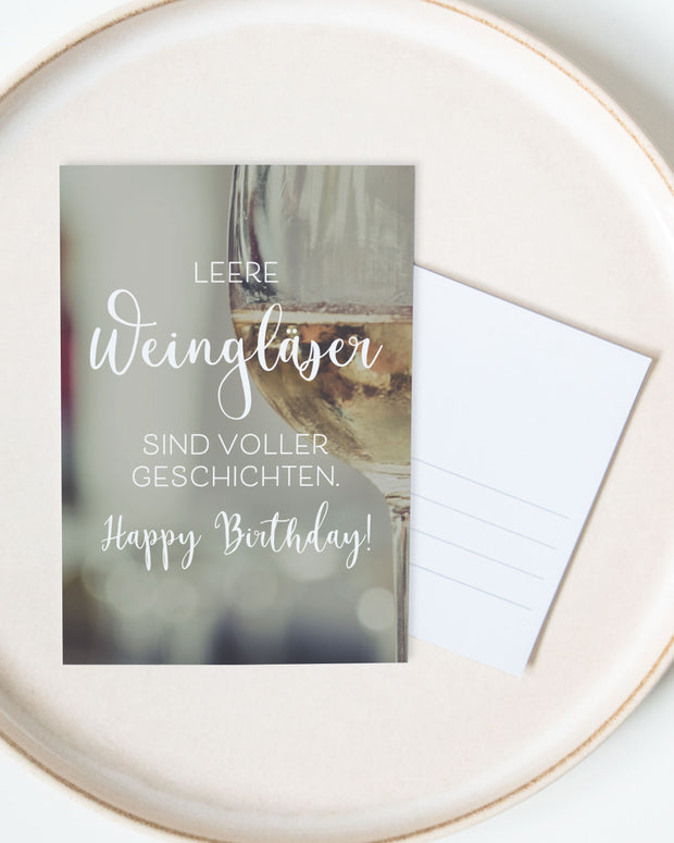 Leere Weingläser - Postkarte Postkarte Lieblingsmensch®