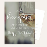 Leere Weingläser - Postkarte
