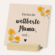 Weltbeste Mama - Karten im Holzaufsteller