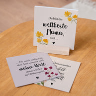 Weltbeste Mama - Karten im Holzaufsteller