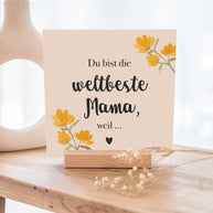 Weltbeste Mama - Karten im Holzaufsteller