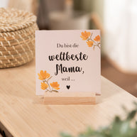 Weltbeste Mama - Karten im Holzaufsteller