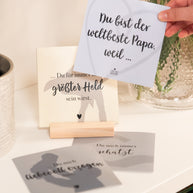 Weltbester Papa - Karten im Holzaufsteller