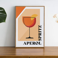 Poster Aperol Spritz mit Glas Aufdruck in Orange 