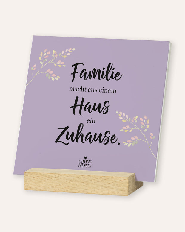 Familie - Karten im Holzaufsteller