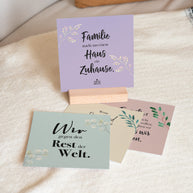 Familie - Karten im Holzaufsteller